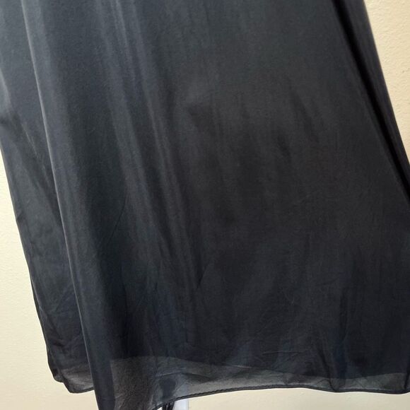Vintage Black Lace Long Nightgown Surplice Neck Peignoir Women Size Small Nylon - Picture 7 of 12